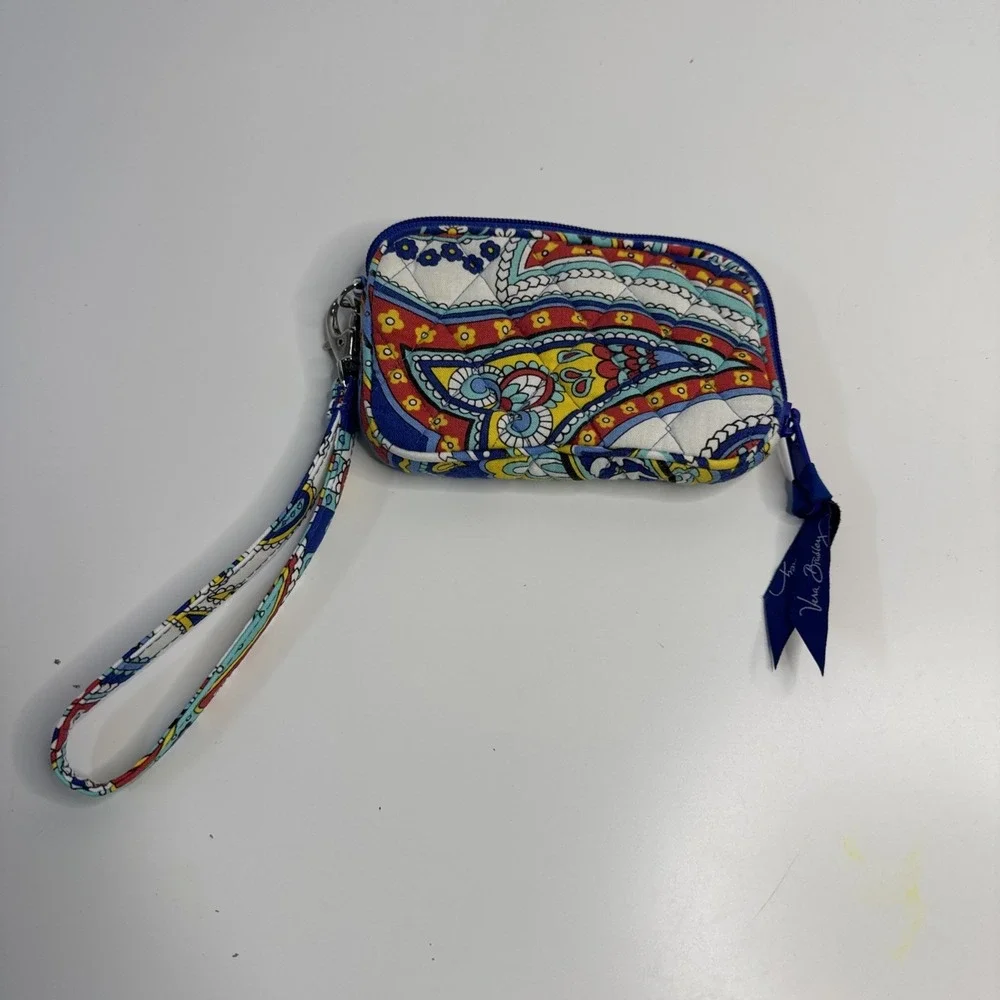 Vera Bradley Wristlet Wallet Card Case In Retired Marina Paisley Pattern